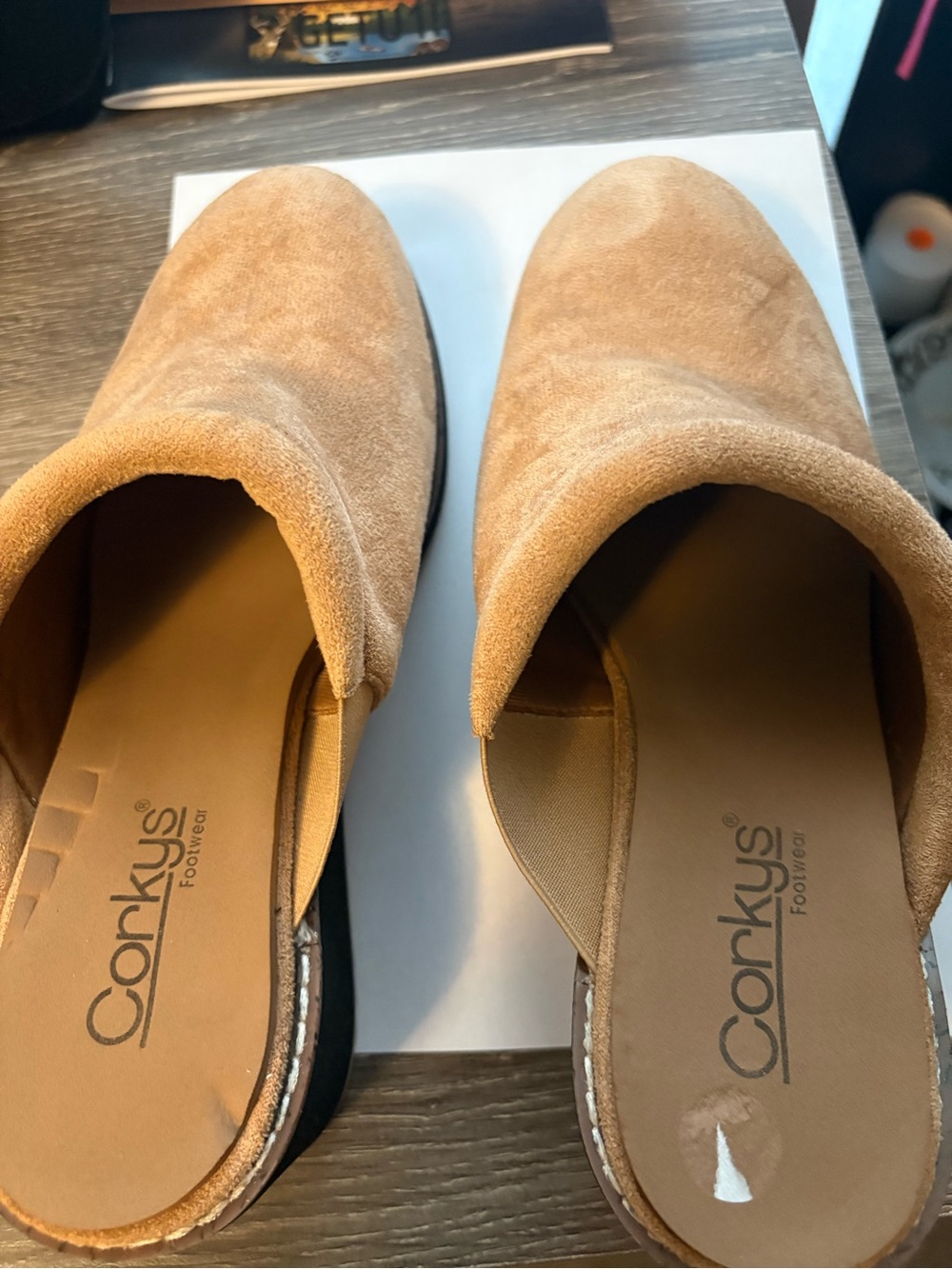 Corkys Tan Suede Slip-On Mules - Picture 2 of 9